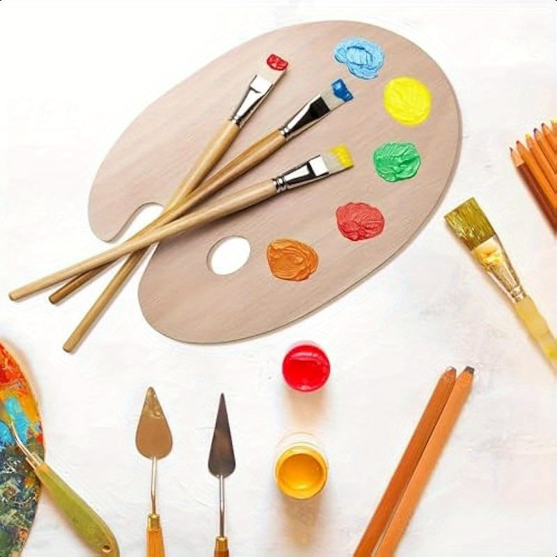 Palette Wooden Paint Palette 2pcs Painting Palette Paint Tray Palettes for Acrylic Watercolor Oil Paint DIY Art Craft Painting
