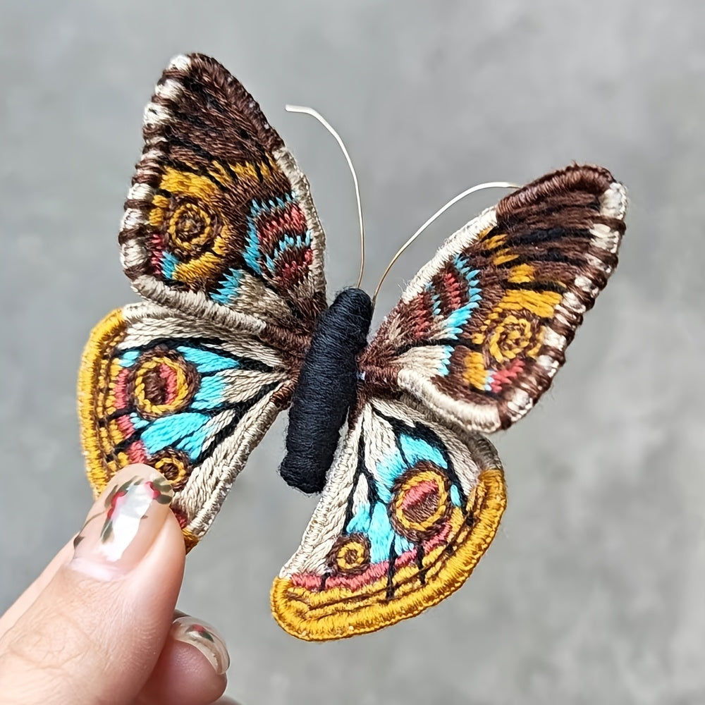 4D DIY Embroidery Butterfly Kit | Mixed Color, Easy-to-Use, Handmade Craft Gift for Family and Friends - All Seasons Fabric Brooch Pin Set