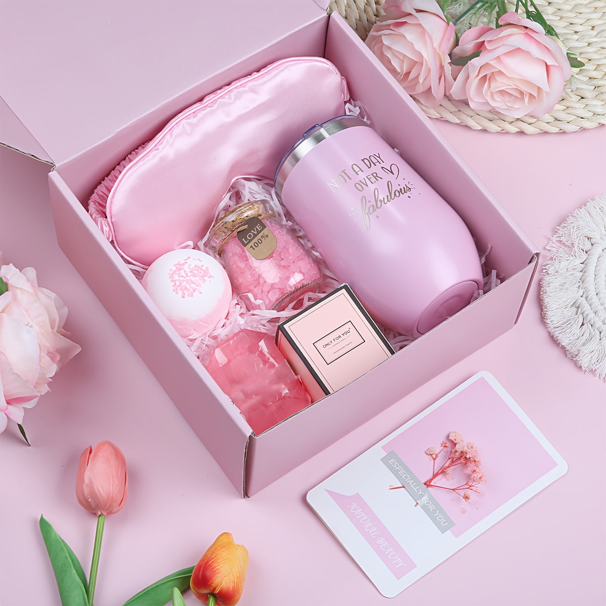 Unique Box Packs Self Care Gifts Relaxing Spa Set Basket For Her Birthday, Mother'S Day, Valentine'S Day