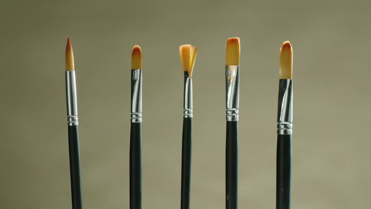ARTIFY 41pcs Professional Paint Brush Set with Fine Point, Quick Drying Wood Handles, Premium Hog Bristle & Horse Hair, Nylon Brushes, Long Handle, Canvas Roll Case for Acrylic, Watercolor, Gouache