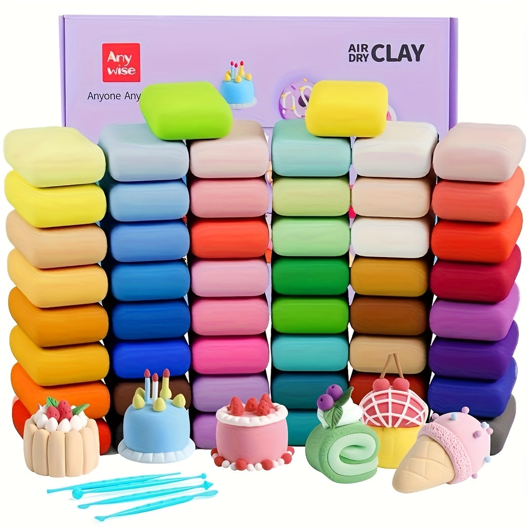 [Magic Air Dry Clay] 48 Colors Air Dry Clay Set, DIY Magic Clay | Super Light Modeling Clay, Individually Packaged 12 Boxes, Comes with Accessories, Tools and Tutorial, Easter Slime Fun for Kids