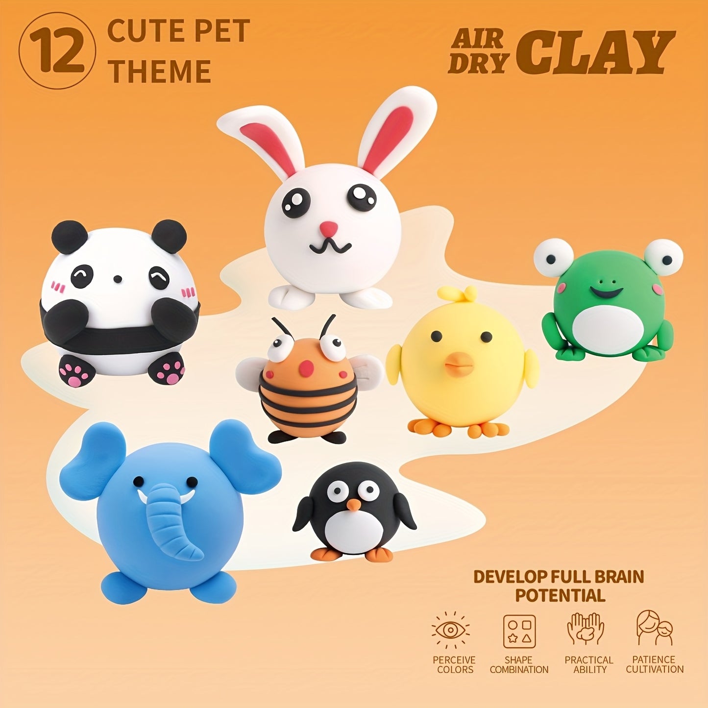 [Magic Air Dry Clay] 48 Colors Air Dry Clay Set, DIY Magic Clay | Super Light Modeling Clay, Individually Packaged 12 Boxes, Comes with Accessories, Tools and Tutorial, Easter Slime Fun for Kids