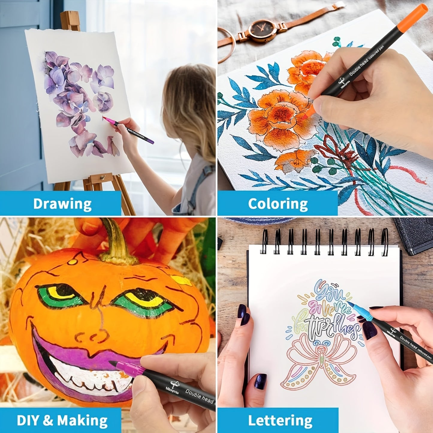 100/72/48/24colors Watercolor Pen Set–lending, Quick-Drying, And Easy Application. Ideal For Watercolor Painting, Sketching, And Crafting Projects.
