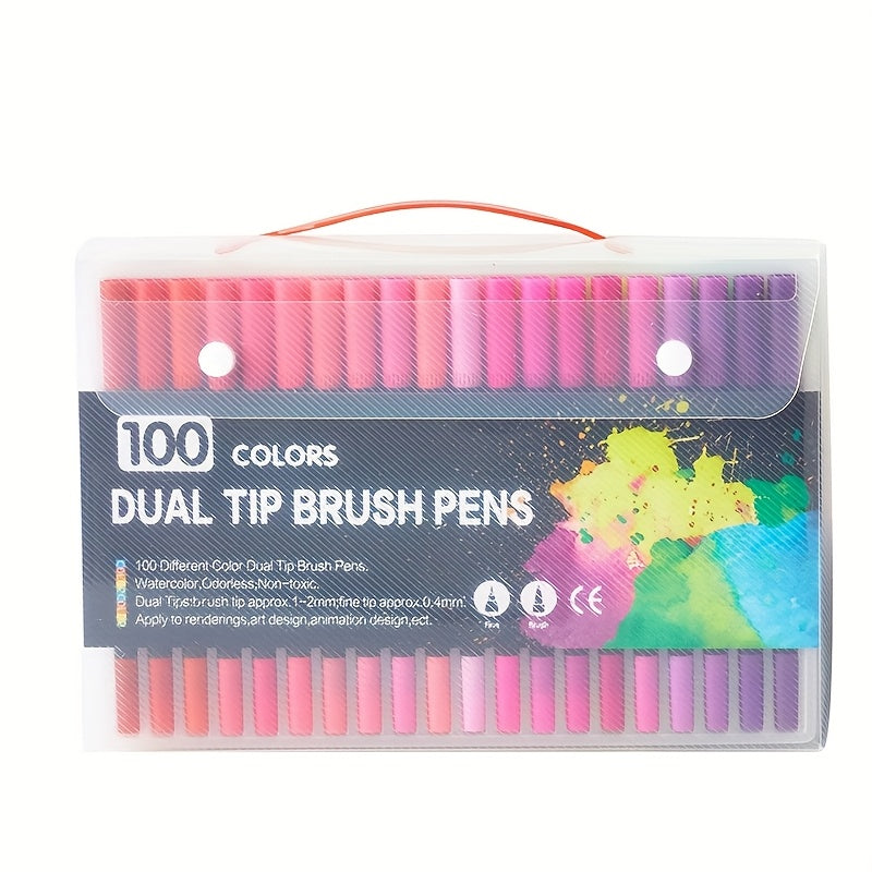 100/72/48/24colors Watercolor Pen Set–lending, Quick-Drying, And Easy Application. Ideal For Watercolor Painting, Sketching, And Crafting Projects.