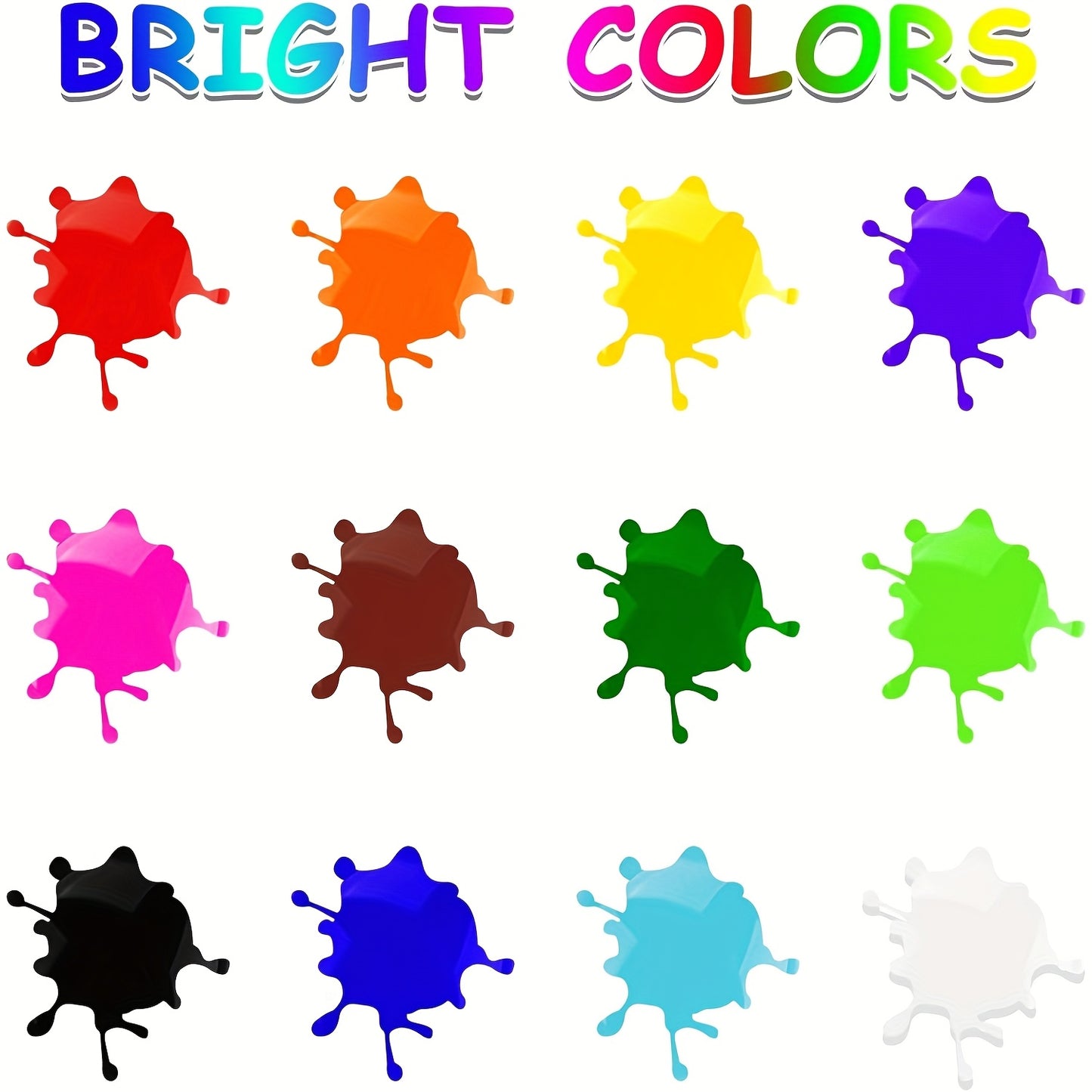 12-Color Finger Paint Set (with/without Tools), 12 Washable & Blendable Bright Colors, Safe & Non - Toxic, Each Tube 2.03oz, Great for Art Projects, Tools Come with 2 Rollers, 5 Sponges, 4 Shovels, 5 Paint Brushes, 1 Palette