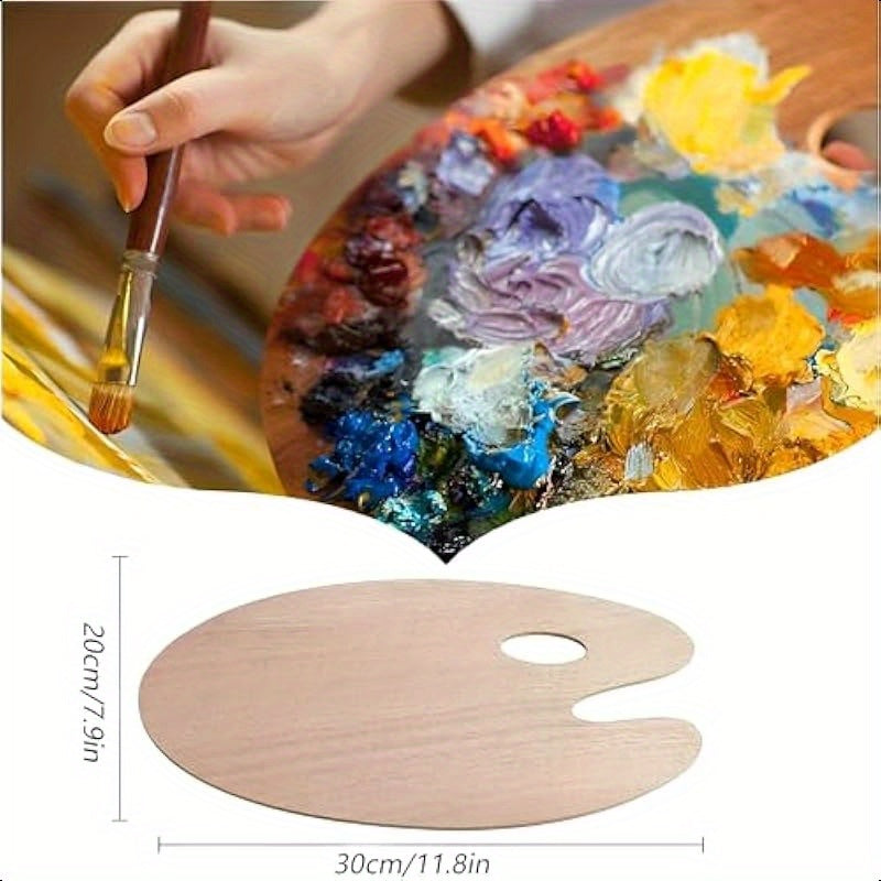 Palette Wooden Paint Palette 2pcs Painting Palette Paint Tray Palettes for Acrylic Watercolor Oil Paint DIY Art Craft Painting