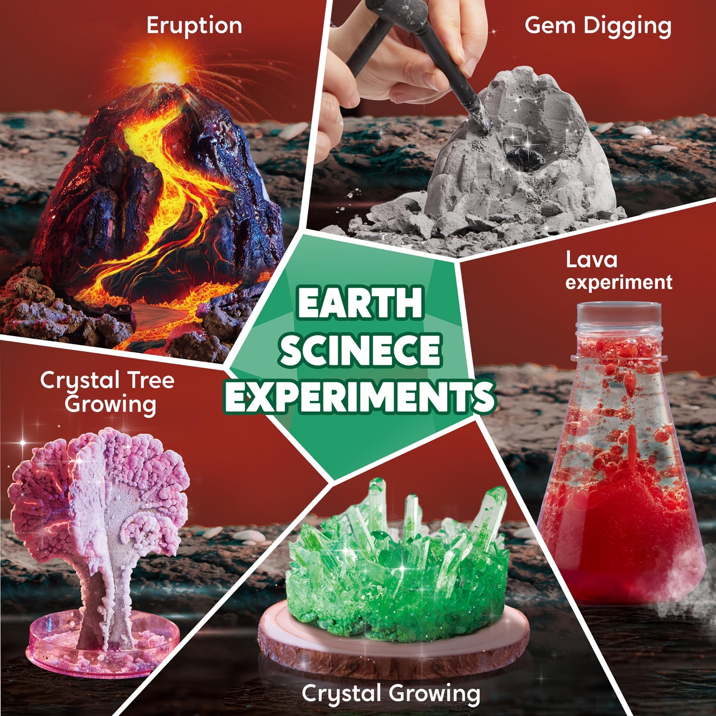 85+ Exciting Science Experiments Kit Toy for Kids: Synthetic Gemstone Digging, Crystal Growing Tree & STEM Lab Activities - Ultimate Educational Gift for Kids Ages 6-12 (Easter/Christmas/Birthday)